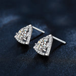 Moss diamond 925 sterling silver earrings triangle temperament earrings