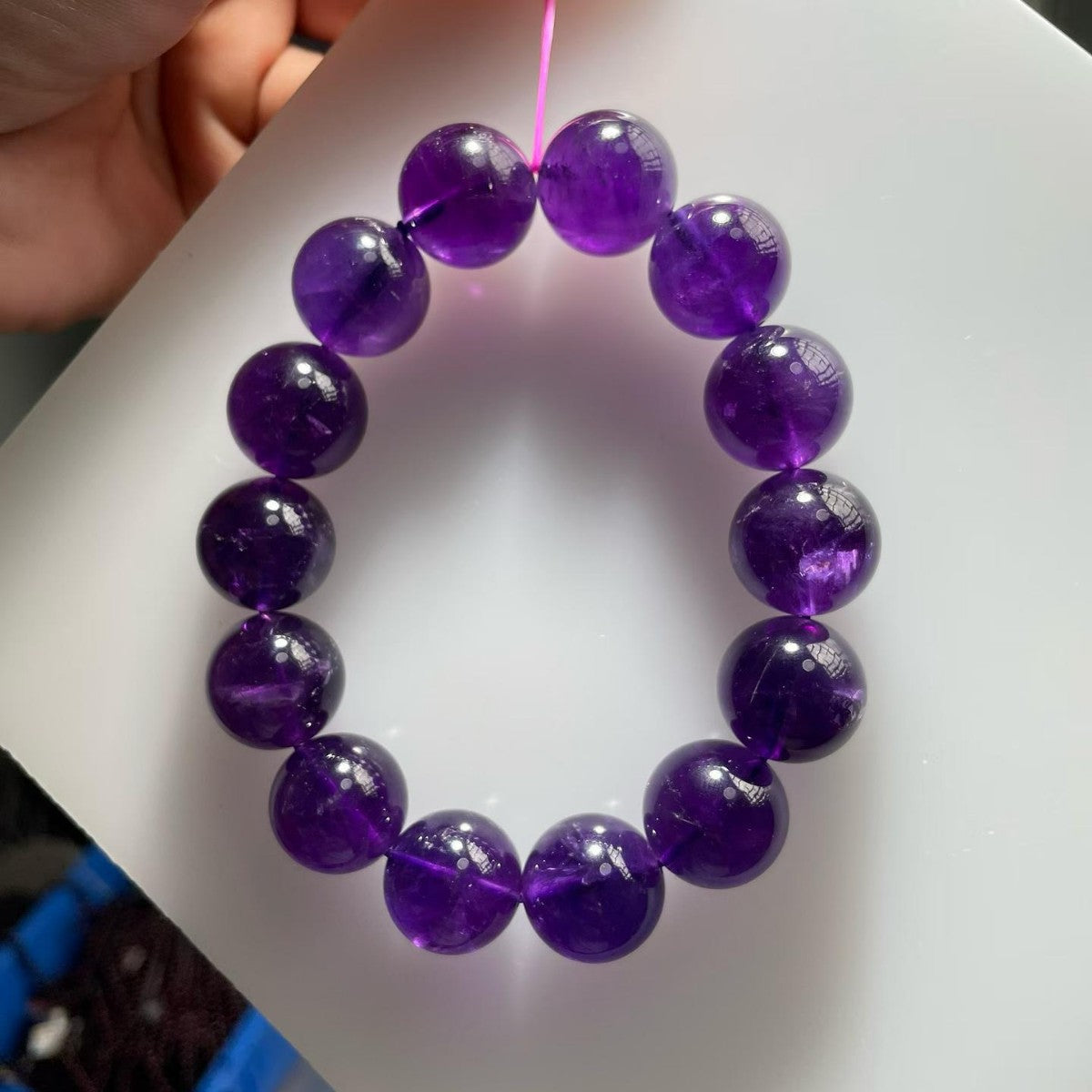 Natural Uruguayan Large-Bead Amethyst Bracelet