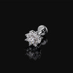 Authentic 925 Sterling Silver Geometric Earrings with D-Color Moissanite(Single unit)