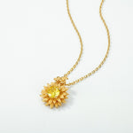 S925 Sterling Silver Gold-Plated Sunflower Necklace