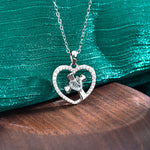 S925 Sterling Silver Moissanite Heart-Shaped Cross Necklace