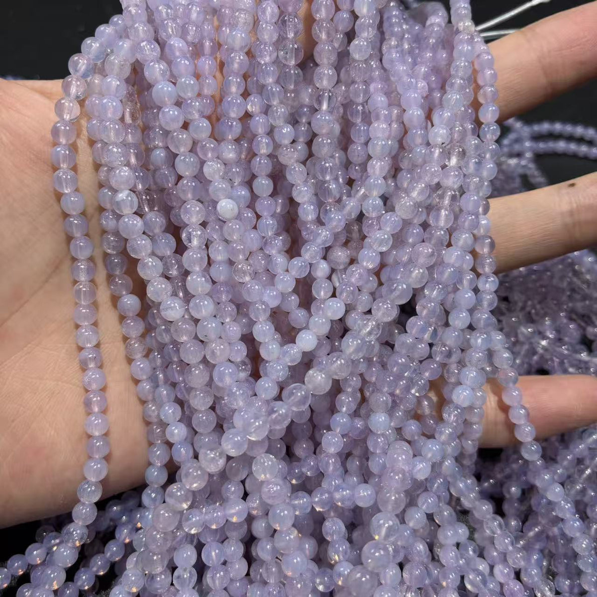 Natural Purple Jade-Quartz Three-Strand Bracelet