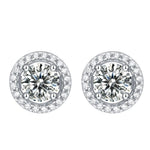 S925 Sterling Silver Round Moissanite Stud Earrings