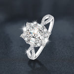 925 Sterling Silver Moissanite Oval Dove Egg Ring