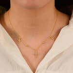S925 Sterling Silver Zircon Inlaid Cross Necklace