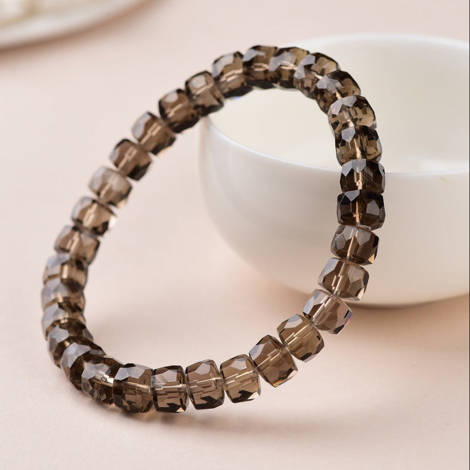 Natural Smoky Quartz Single-Strand Bracelet