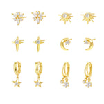 S925 Sterling Silver Star Stud Earrings with Zirconia