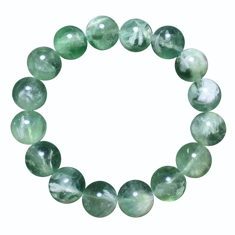Natural Feather Fluorite Single-Strand Bracelet
