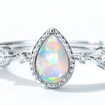 S925 Sterling Silver Synthetic Opal Ring