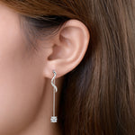 S925 Sterling Silver Moissanite Stud Earrings, High-End Long Tassel Earrings