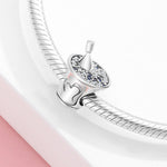 S925 Sterling Silver Champagne Barrel Bead Pendant