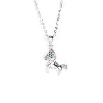 S925 Sterling Silver Moissanite Horse Pendant Necklace