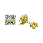 S925 Sterling Silver Moissanite Four-Leaf Clover Stud Earrings