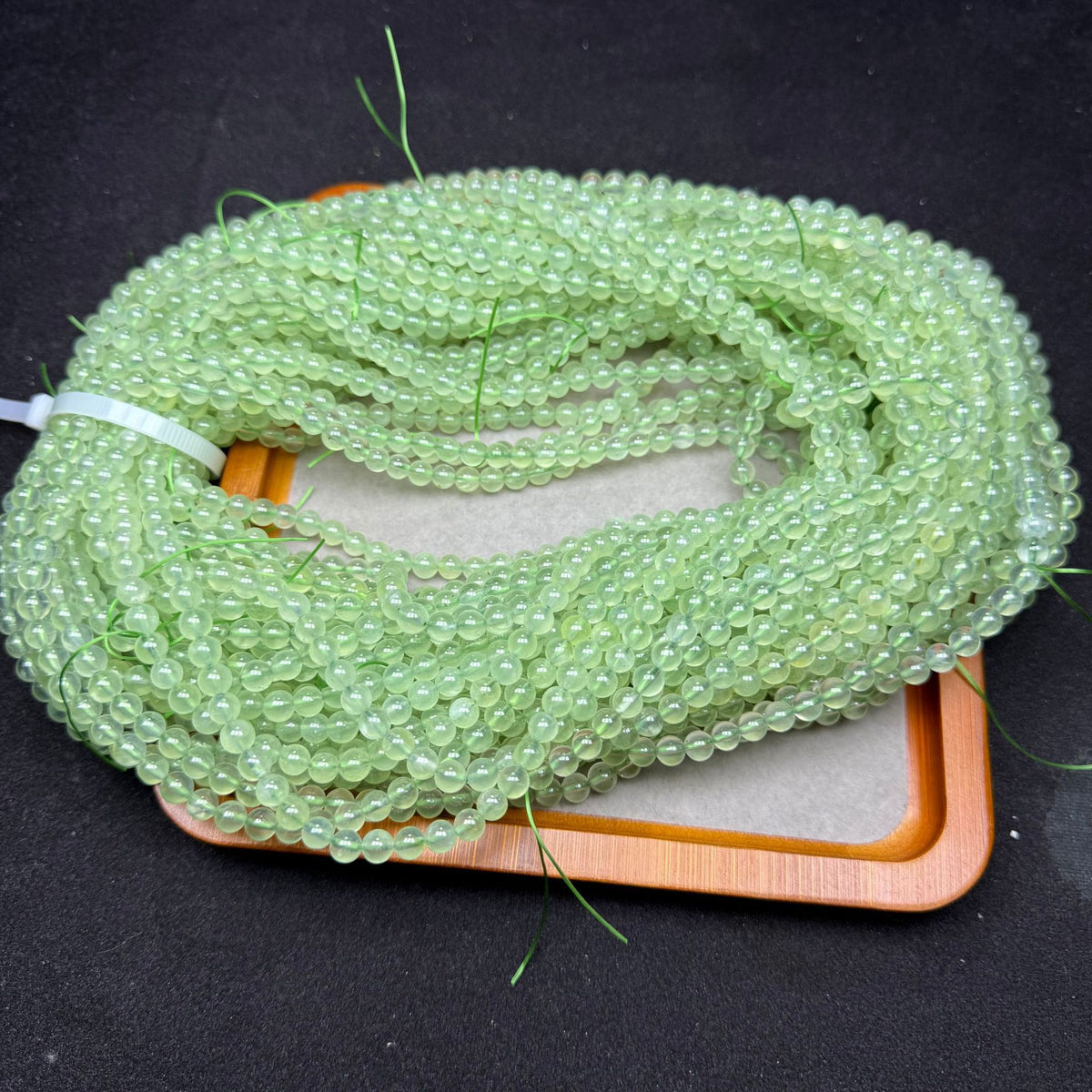 Natural Prehnite Three-Wrap Bracelet