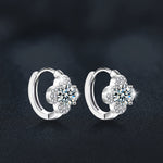 Moissanite & S925 Sterling Silver Four-Leaf Clover Earrings