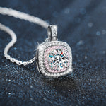 S925 Sterling Silver Moissanite Cube Sugar Pendant Necklace
