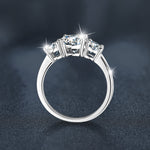 S925 Sterling Silver Classic Three Stone Moissanite Ring