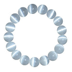 Natural Moroccan Selenite and Cat's Eye Bracelet