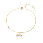 S925 Sterling Silver Creative Fishtail Zircon Inlaid Anklet
