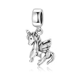 S925 Sterling Silver Pegasus Unicorn Pendant