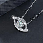 S925 Sterling Silver Moissanite Devil's Eye Pendant Necklace