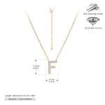 S925 Sterling Silver Simple Zircon Necklace with English Letters