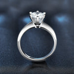 925 Sterling Silver Moissanite Six-Prong Wedding Ring