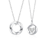 S925 Sterling Silver Moissanite Heart-Shaped Pendant Mobius Couple Necklace