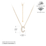 S925 Sterling Silver Simple Zircon Necklace with English Letters