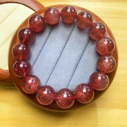 Natural Pigeon-Blood Red Strawberry Quartz Bracelet