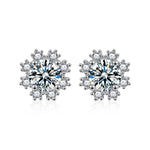 S925 Sterling Silver Romantic Snowflake Moissanite Earrings for Christmas