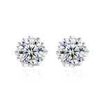 Star of David Snowflake Earrings — Moissanite & 925 Sterling Silver Christmas Studs