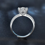 S925 Sterling Silver Lotus Moissanite Ring