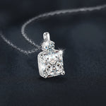 S925 Sterling Silver Moissanite Small Square Necklace