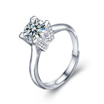 S925 Sterling Silver Letter W Moissanite Ring