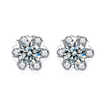 Versatile Christmas jewelry: Moissanite S925 sterling silver heart and snowflake earrings