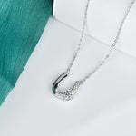 S925 Sterling Silver Moissanite Shadow Streamer Pendant Necklace