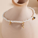 S925 Sterling Silver Zircon Inlaid Pearl Bracelet
