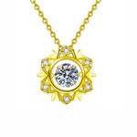 S925 Sterling Silver Snowflake Pendant Moissanite Necklace
