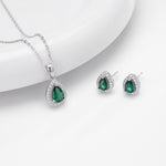 Double-layer zircon earrings and affordable luxury zircon necklace