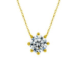 S925 Sterling Silver Moissanite Eight-Claw Pendant Simple Necklace
