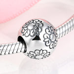 S925 Sterling Silver Flower Ball Beads Pendant