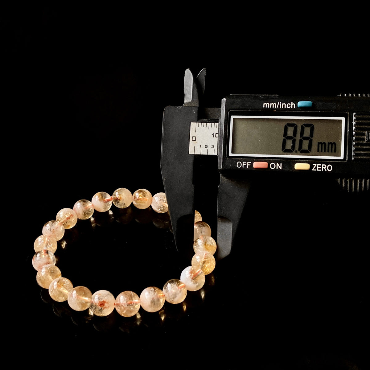 Natural Yellow Rutilated Quartz Tower-Point Crystal Bracelet