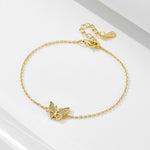 S925 Sterling Silver Zircon Butterfly Bracelet