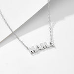 S925 Sterling Silver Electroplated 14K Glossy Mama Letter Pendant Mother's Day Necklace