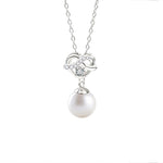 S925 Sterling Silver Moissanite Loving Heart Pearl Pendant Necklace