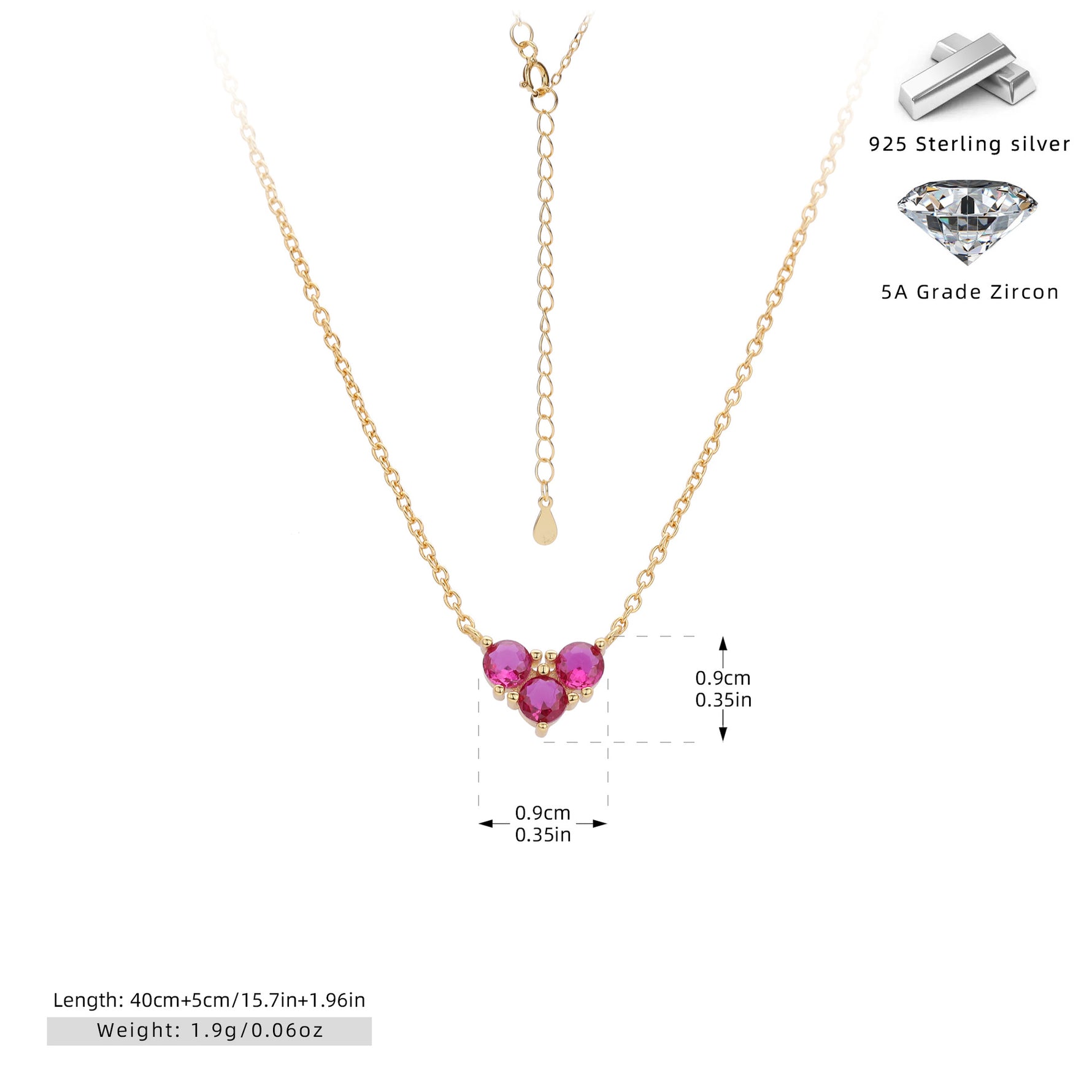 S925 Sterling Silver Niche Design Zirconia Necklace
