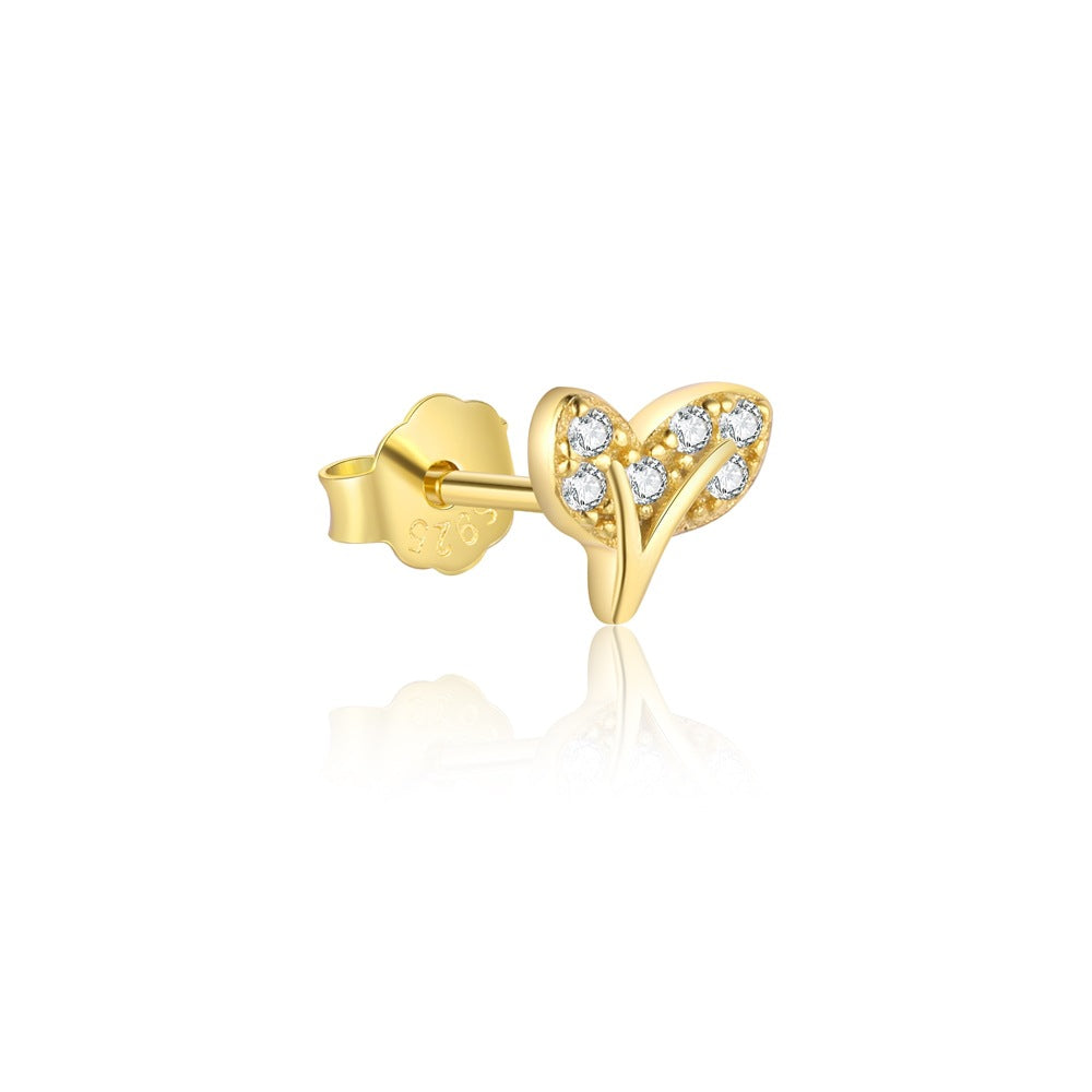 S925 sterling silver stud earrings with cubic zirconia(Single unit)