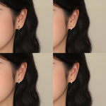 S925 Sterling Silver Heart-Shaped Zircon Huggie Earrings