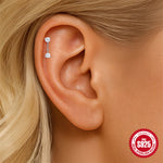 S925 Sterling Silver Moissanite 16G Cartilage Stud(Single unit)